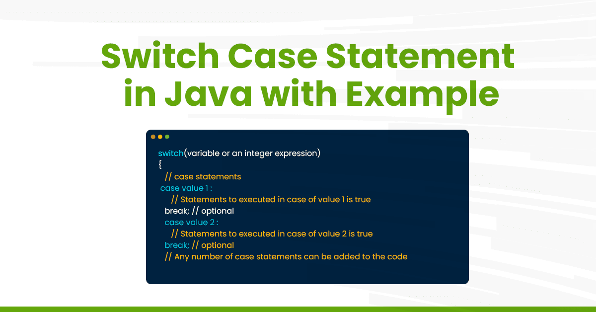 write a switch case in java