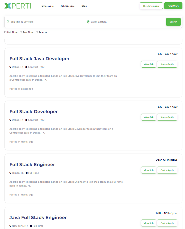 full stack java developer